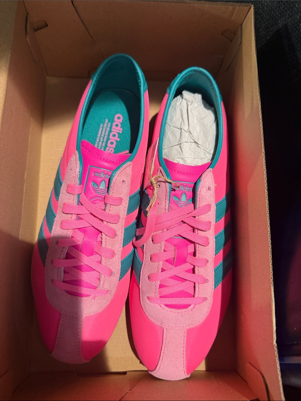 adidas Women's Bright Pink & Teal Retro Running Sneakers